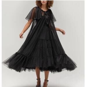 Hill House Home Collector’s Edition 2023 Black Sparkle Tulle Dress Size Small